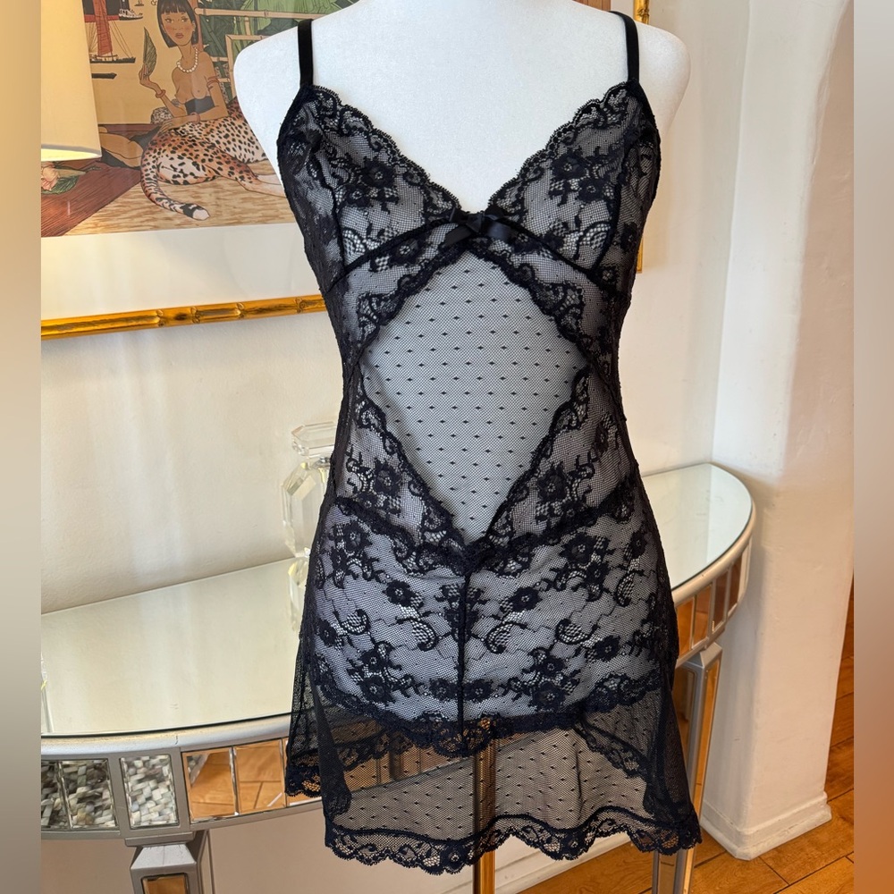 Victoria’s Secret Black Lace Baby Doll. Size Small. Never worn.